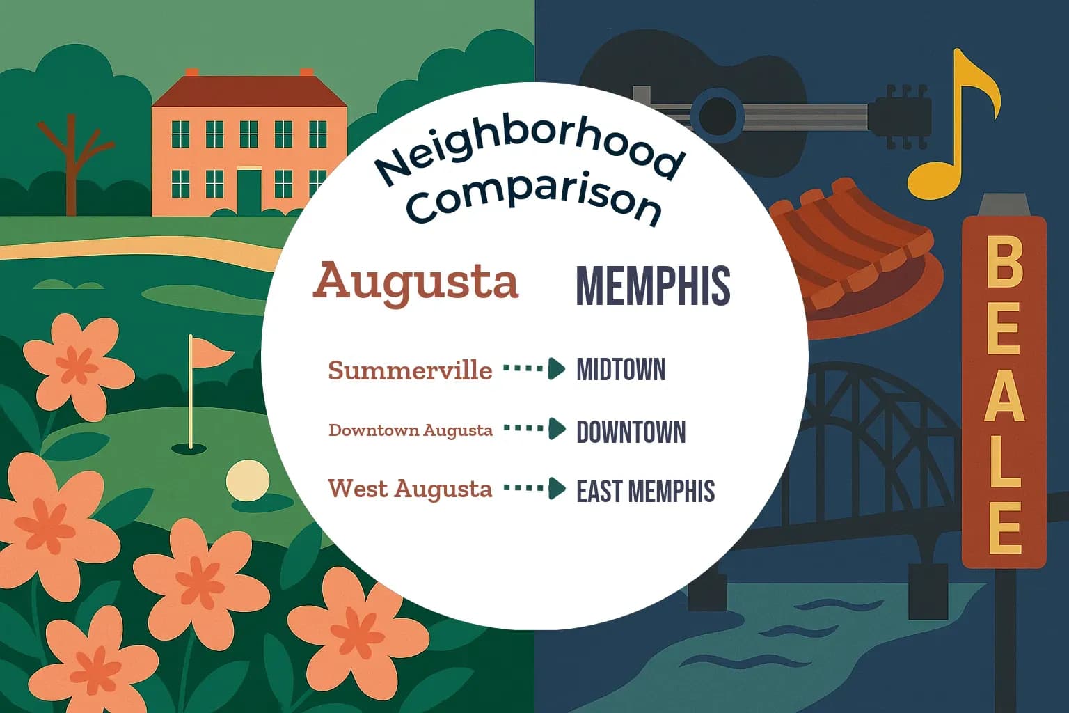 Augusta vs Memphis Neighborhood Comparison