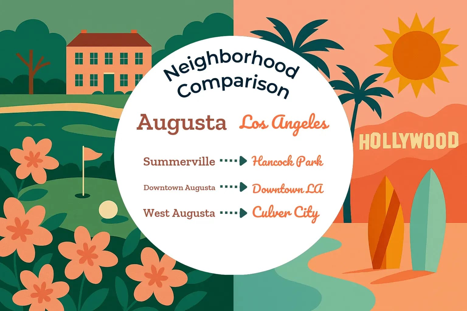 Augusta vs Los Angeles Neighborhood Comparison