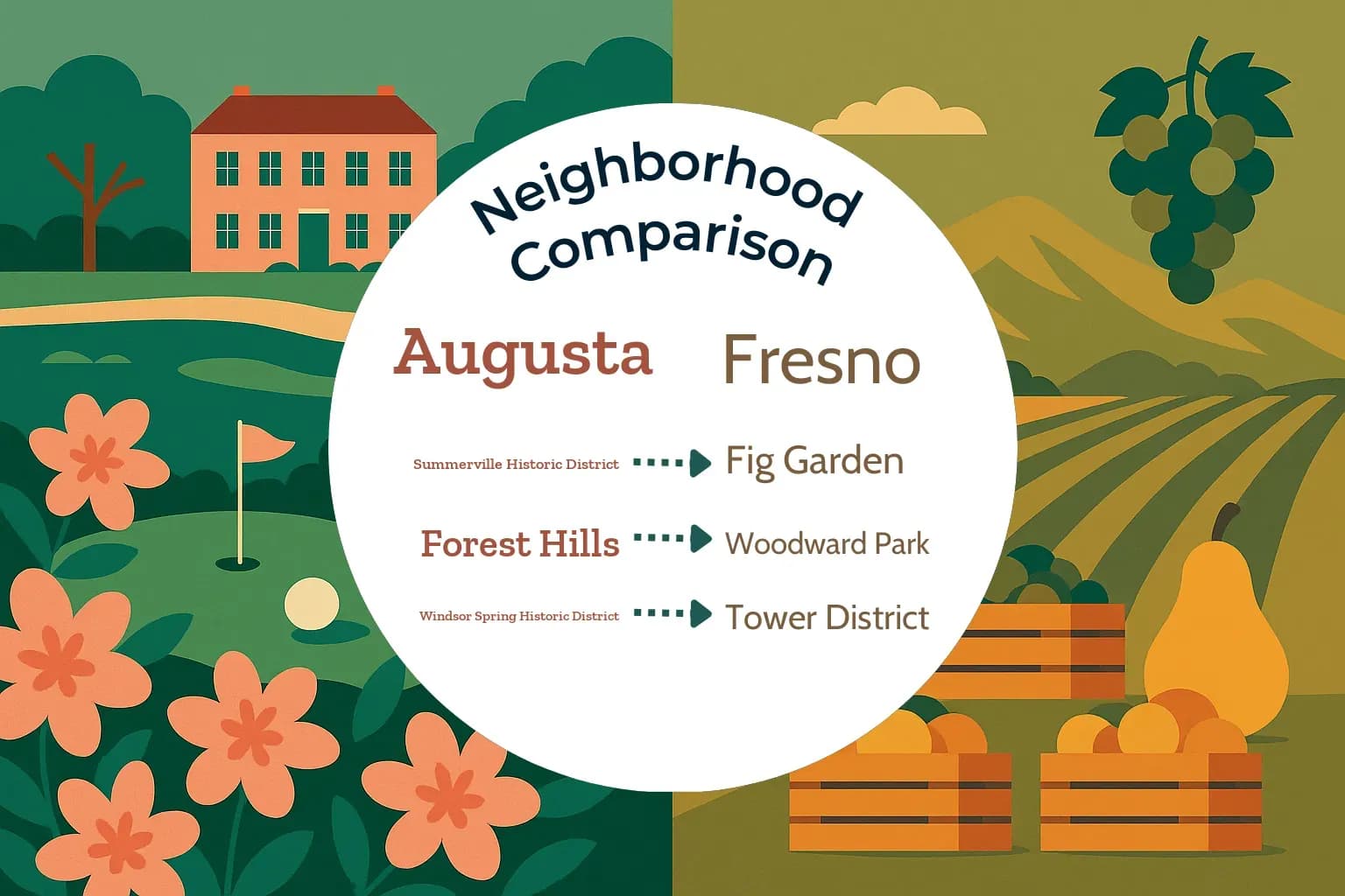 Augusta vs Fresno Neighborhood Comparison