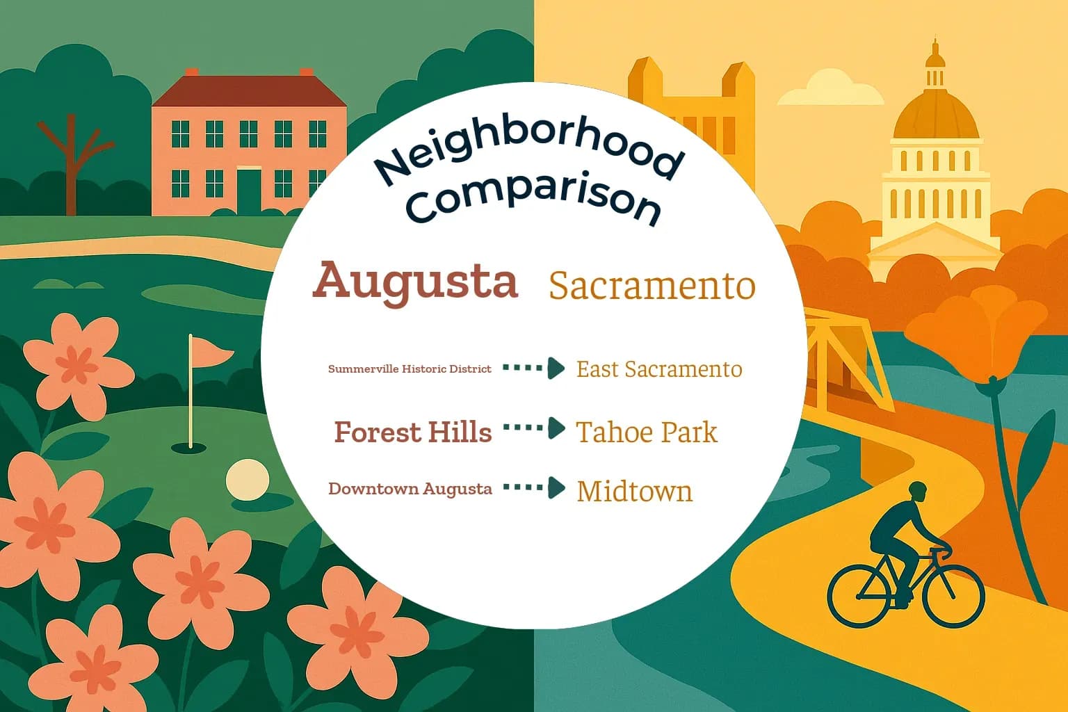 Augusta vs Sacramento Neighborhood Comparison