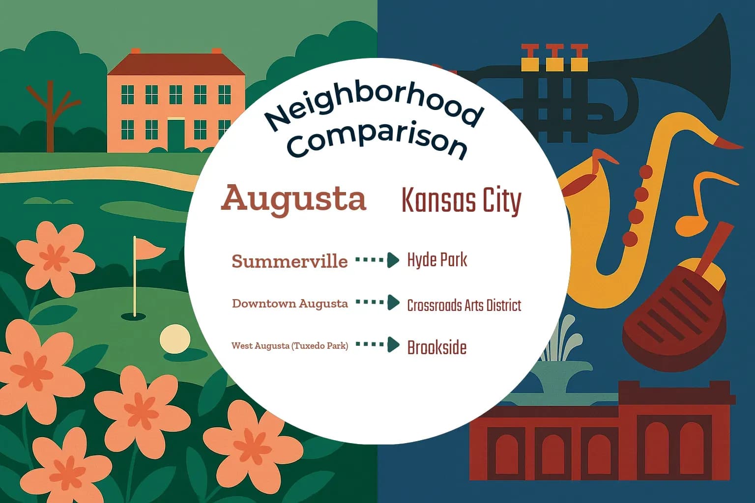Augusta vs Kansas City Neighborhood Comparison
