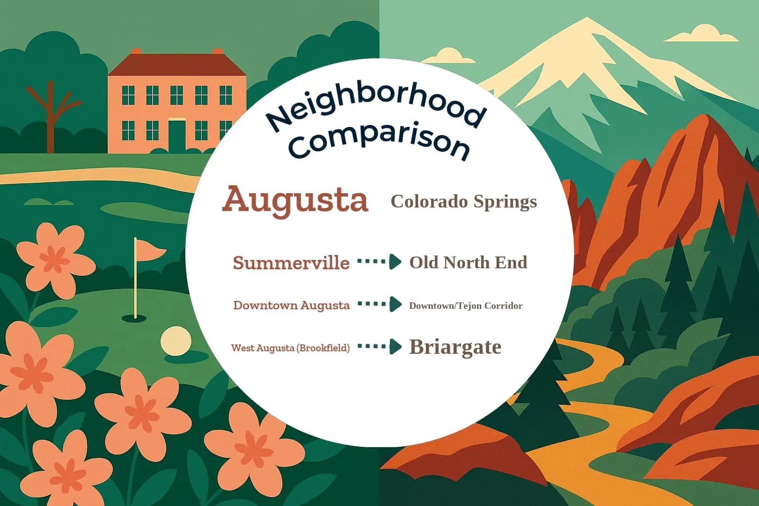Augusta vs Colorado Springs Neighborhood Comparison