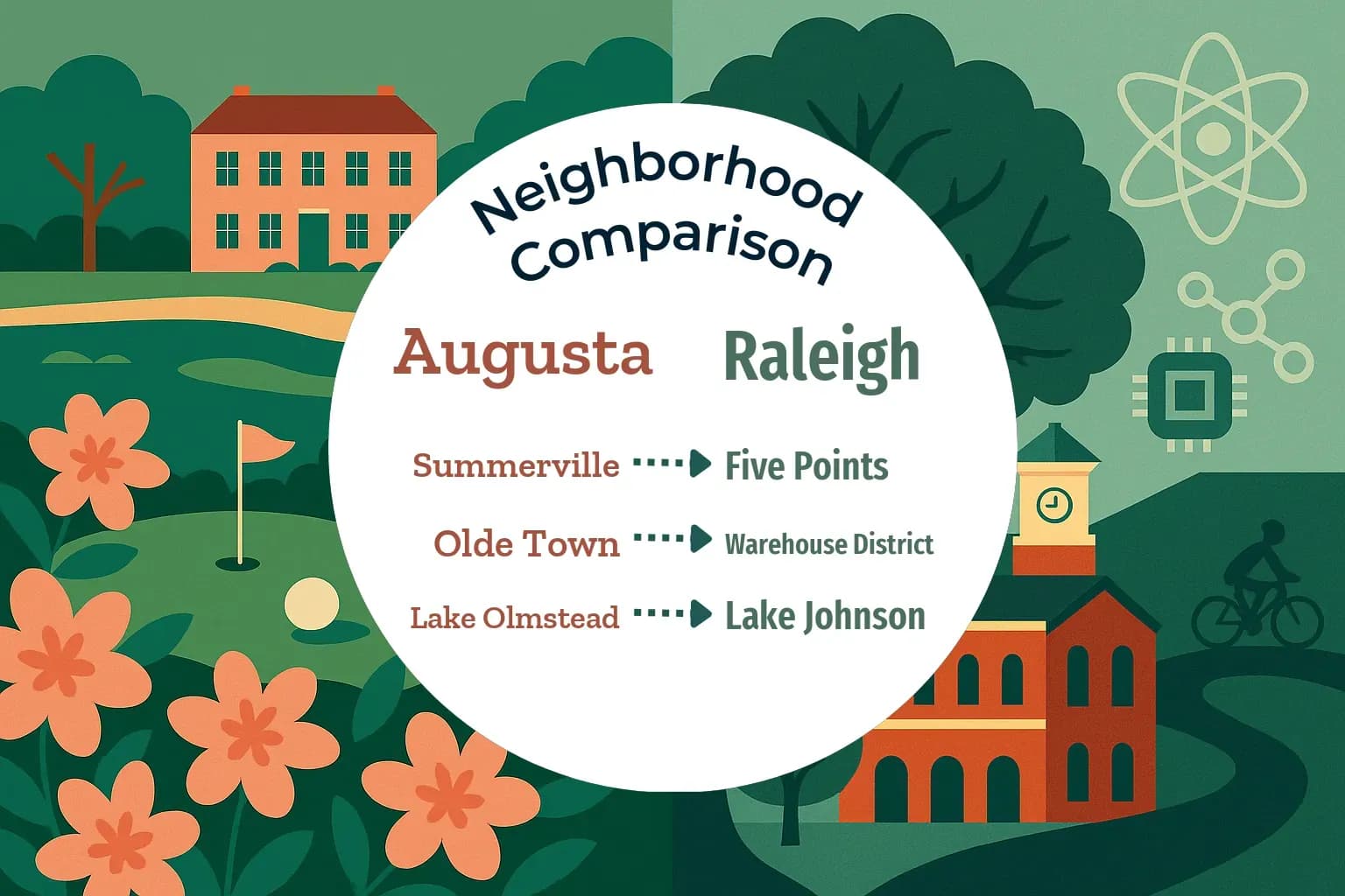 Augusta vs Raleigh Neighborhood Comparison