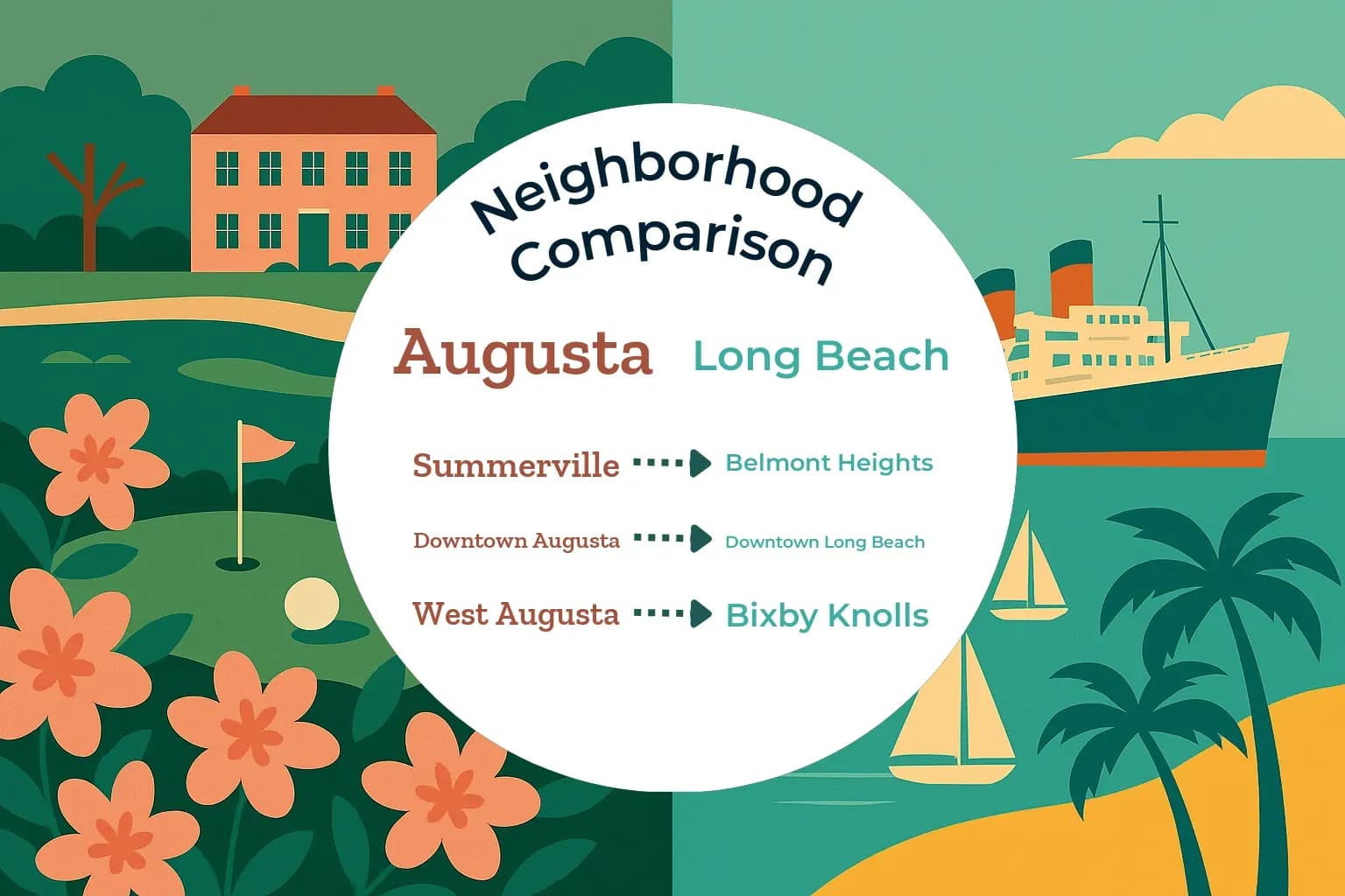 Augusta vs Long Beach Neighborhood Comparison