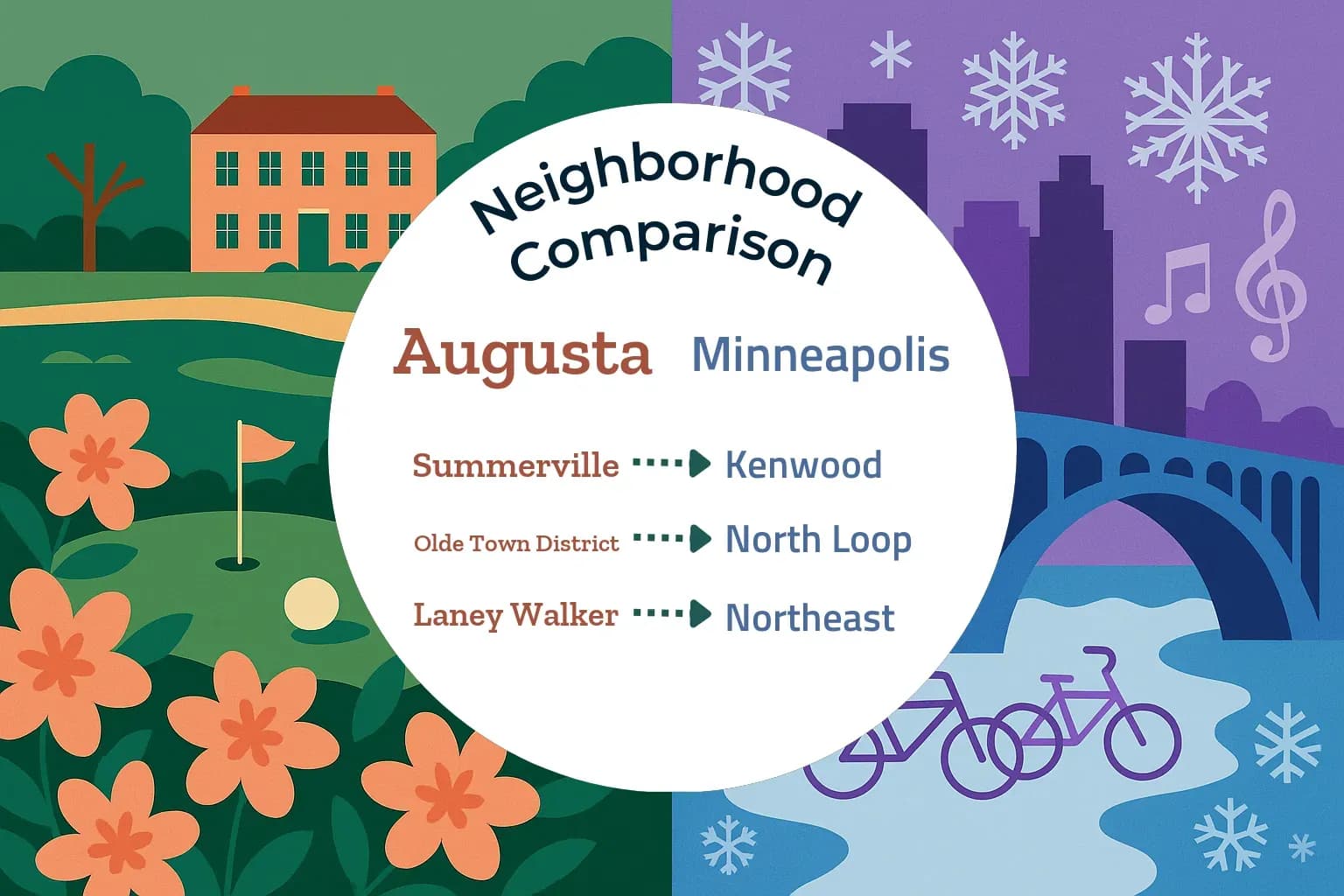 Augusta vs Minneapolis Neighborhood Comparison