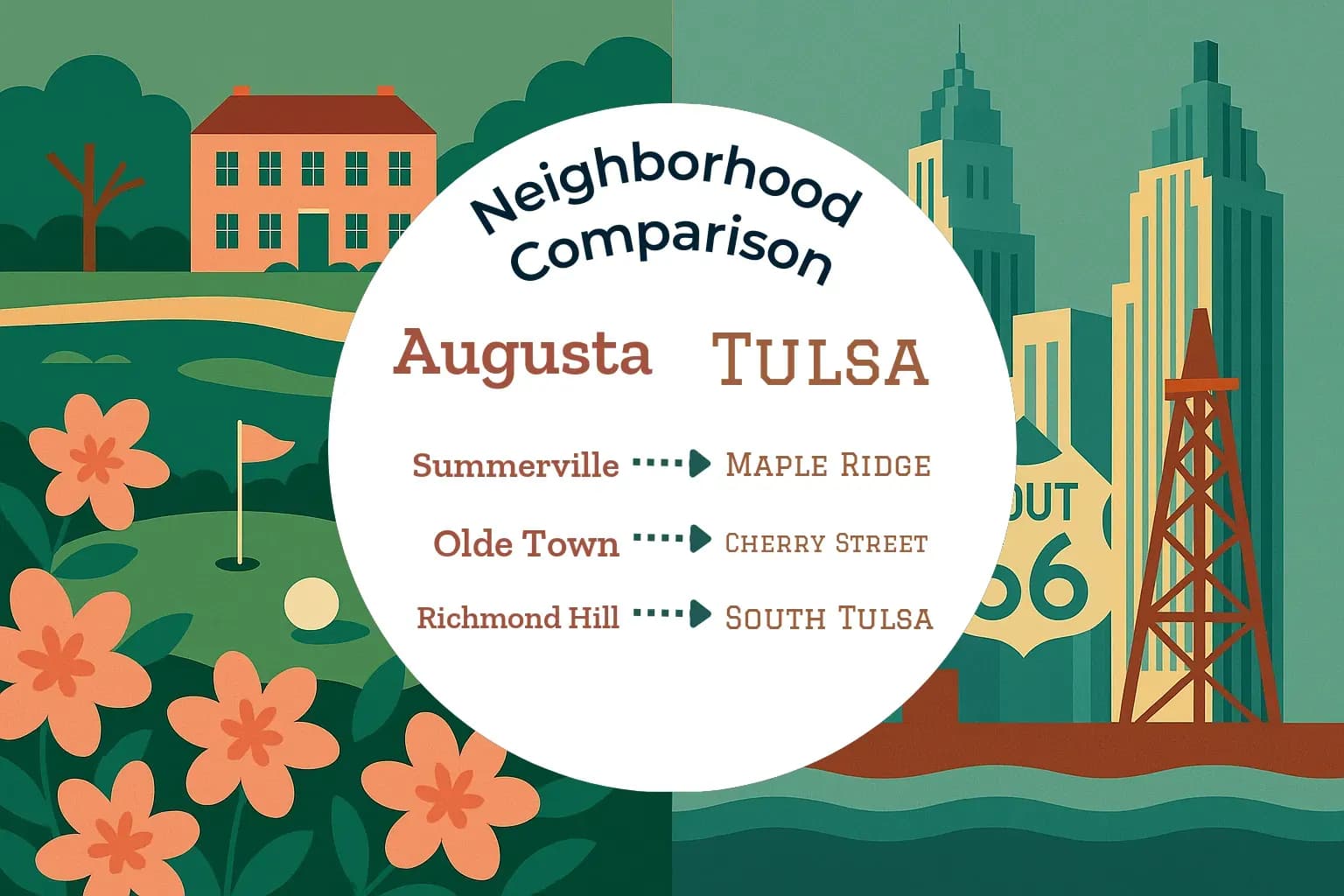 Augusta vs Tulsa Neighborhood Comparison