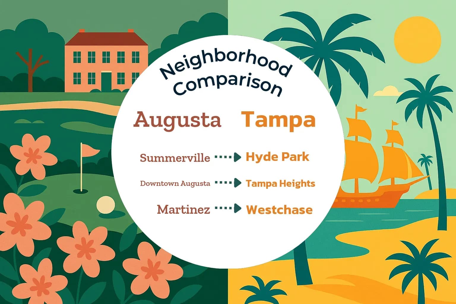 Augusta vs Tampa Neighborhood Comparison
