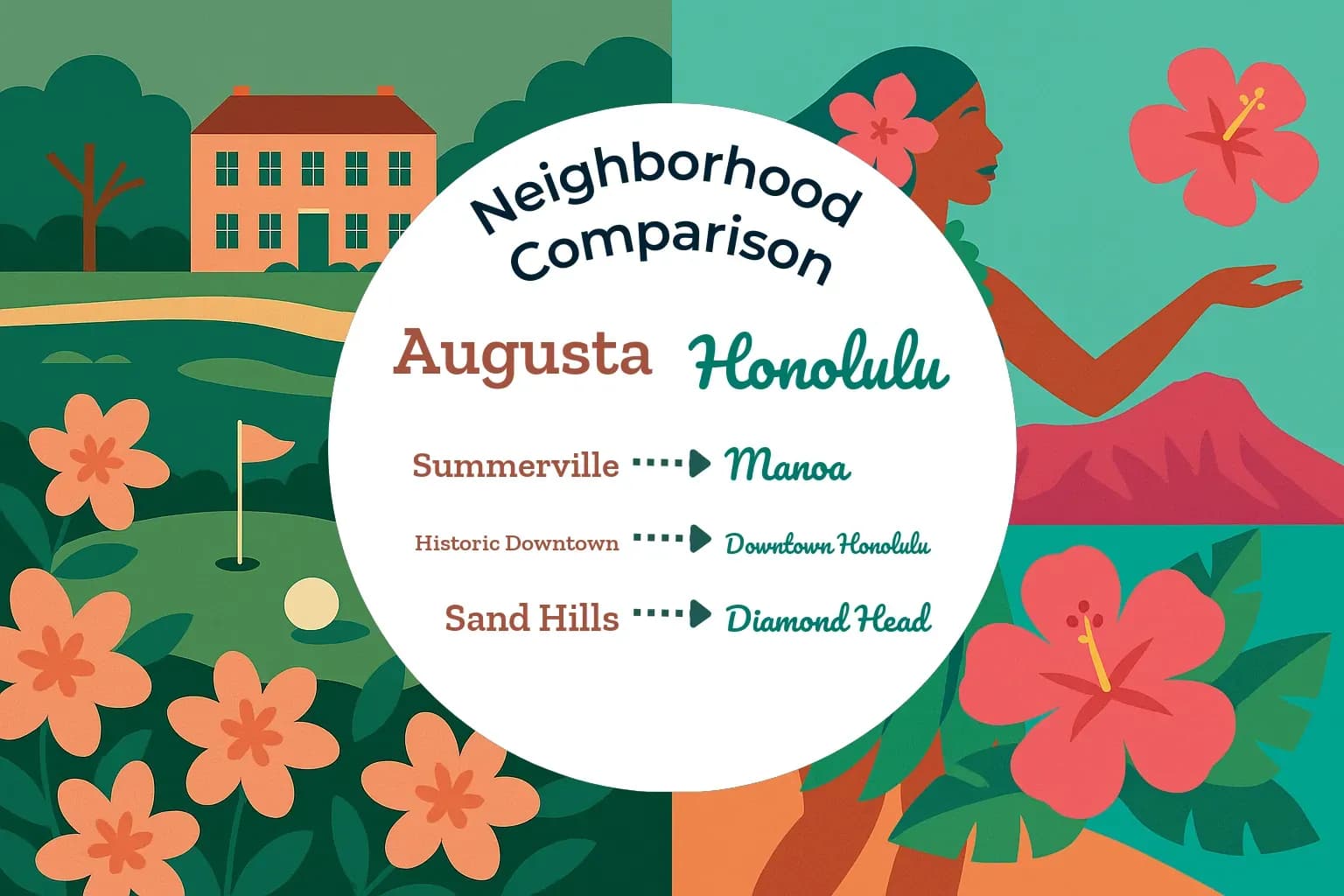 Augusta vs Honolulu Neighborhood Comparison