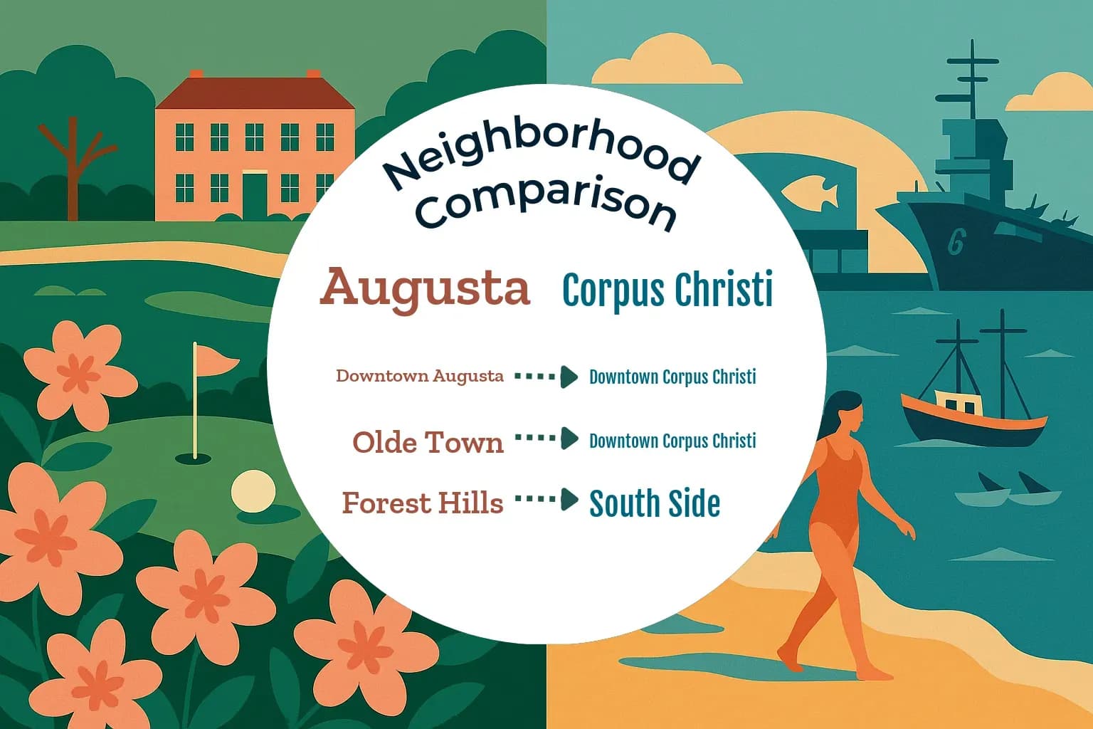 Augusta vs Corpus Christi Neighborhood Comparison