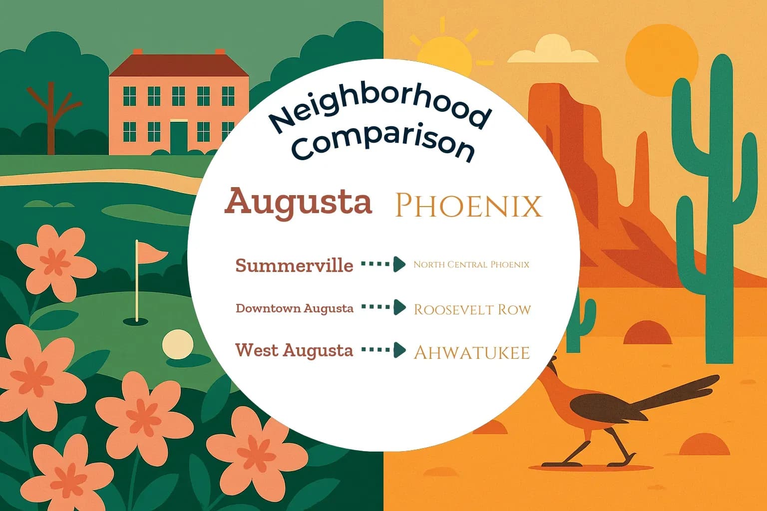 Augusta vs Phoenix Neighborhood Comparison
