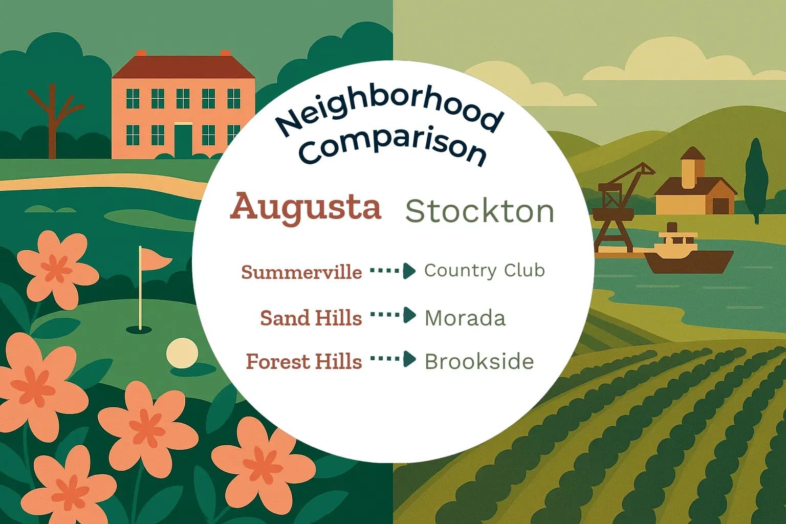 Augusta vs Stockton Neighborhood Comparison