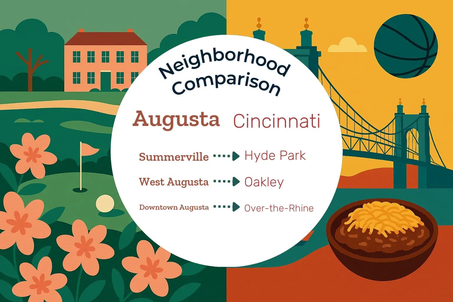 Augusta vs Cincinnati Neighborhood Comparison