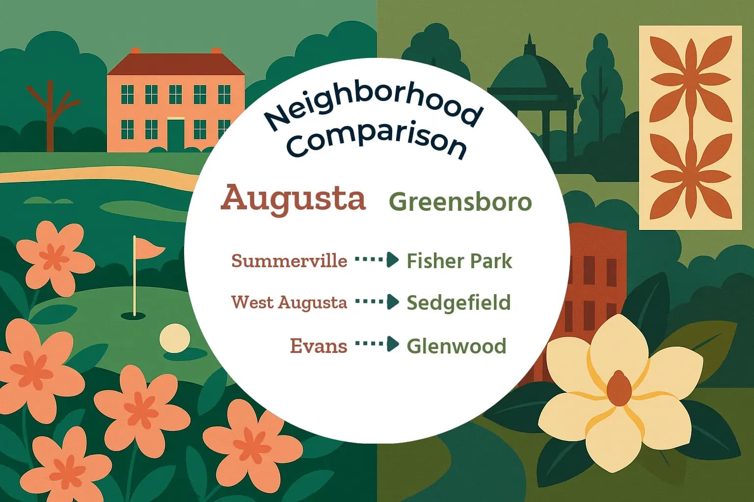 Augusta vs Greensboro Neighborhood Comparison