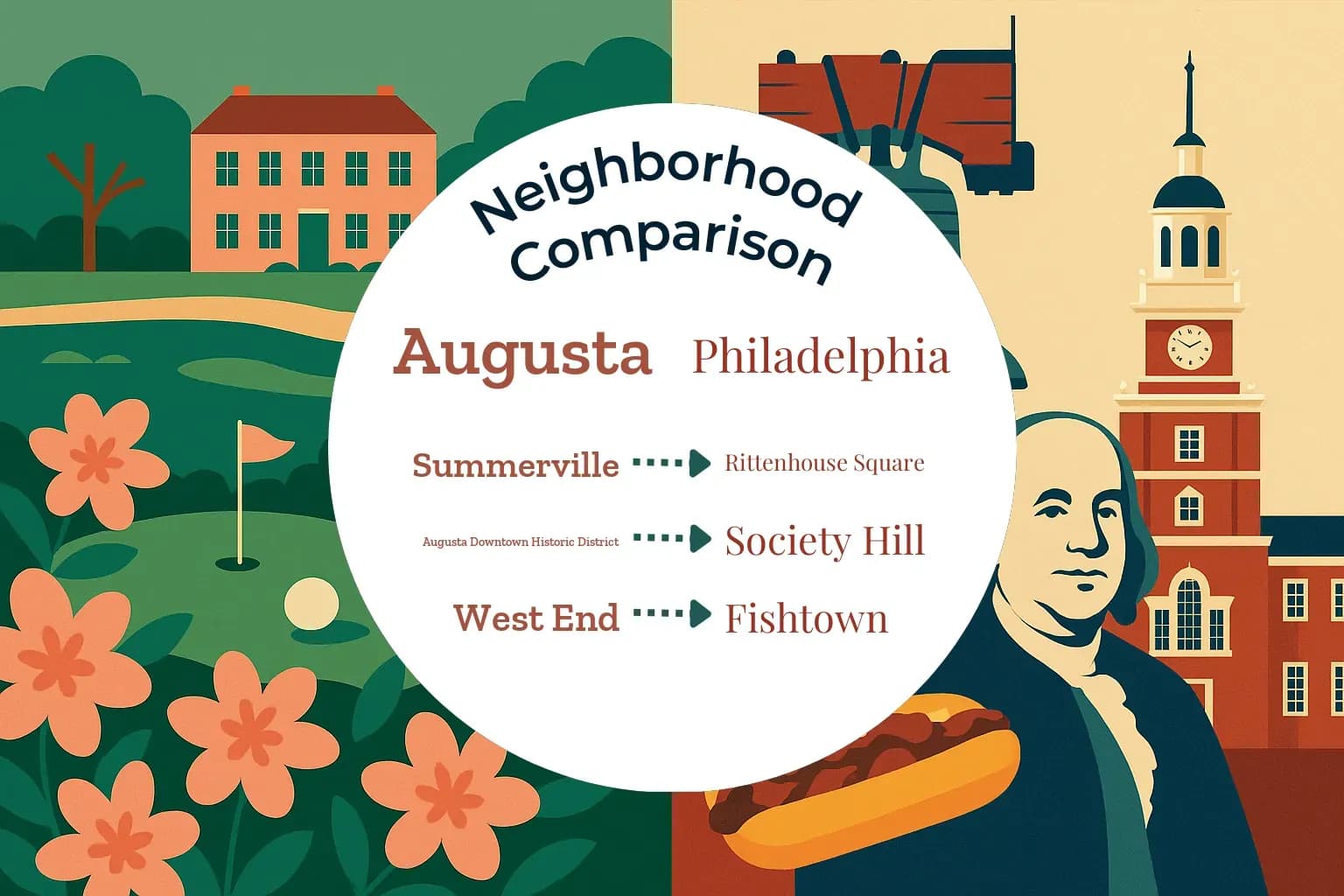 Augusta vs Philadelphia Neighborhood Comparison