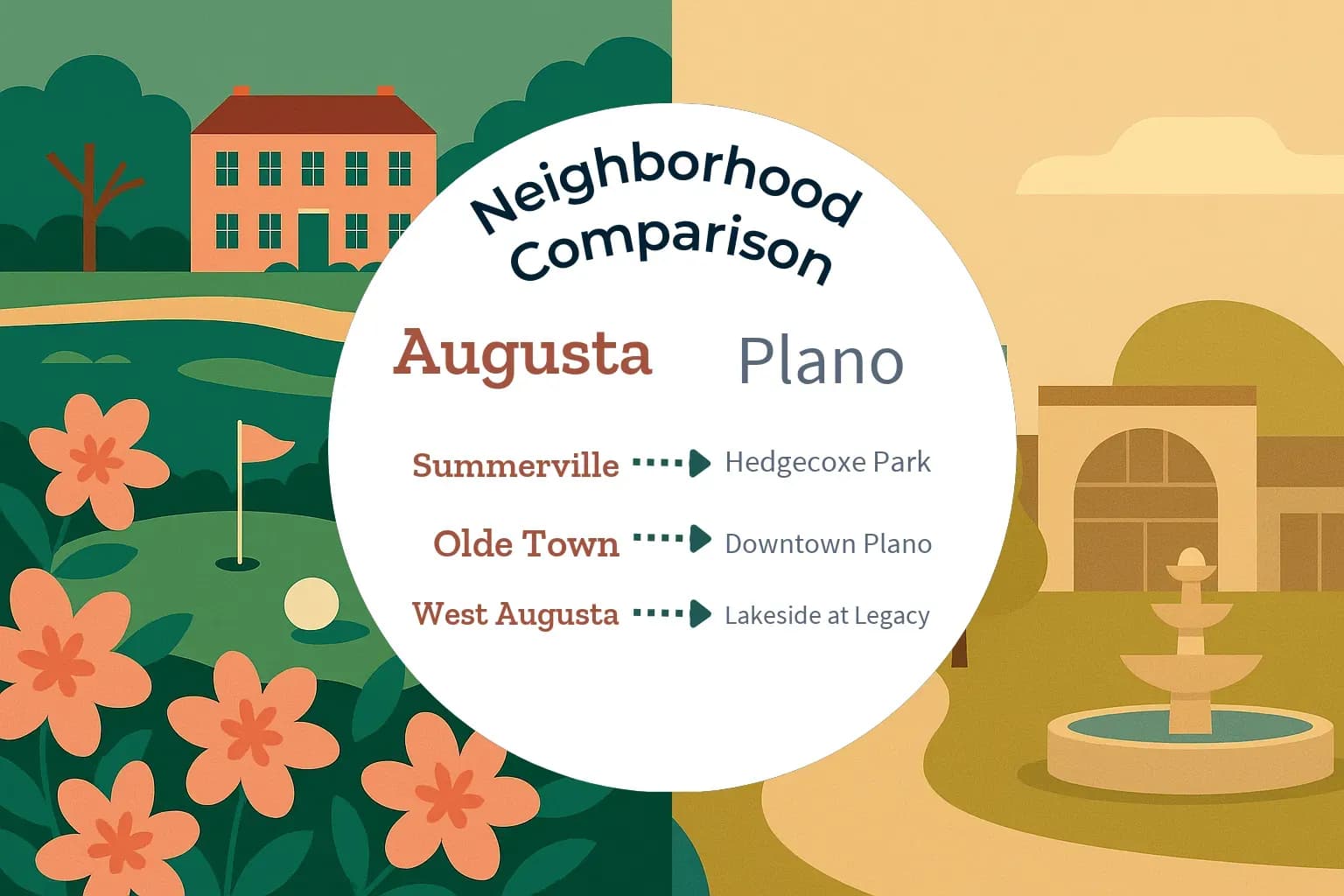 Augusta vs Plano Neighborhood Comparison