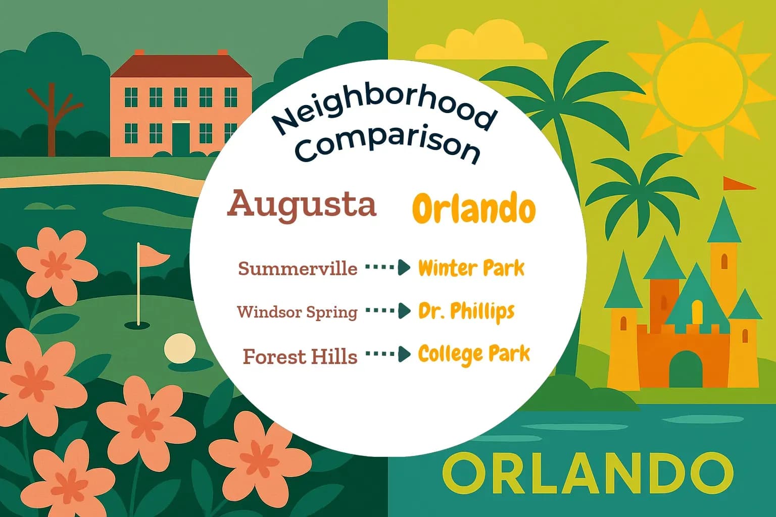 Augusta vs Orlando Neighborhood Comparison