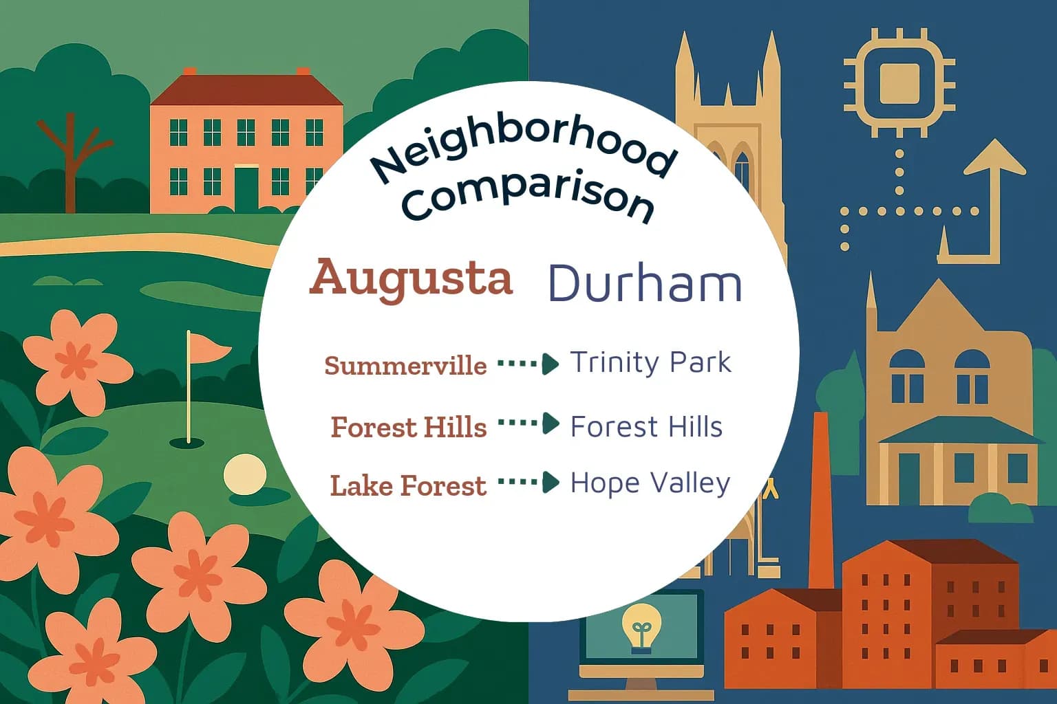 Augusta vs Durham Neighborhood Comparison
