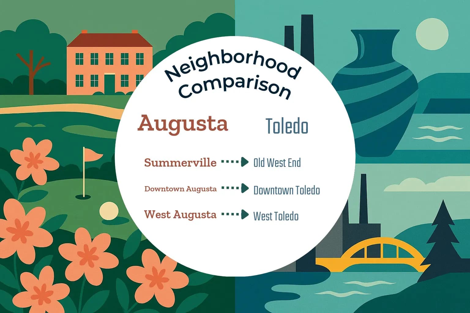 Augusta vs Toledo Neighborhood Comparison