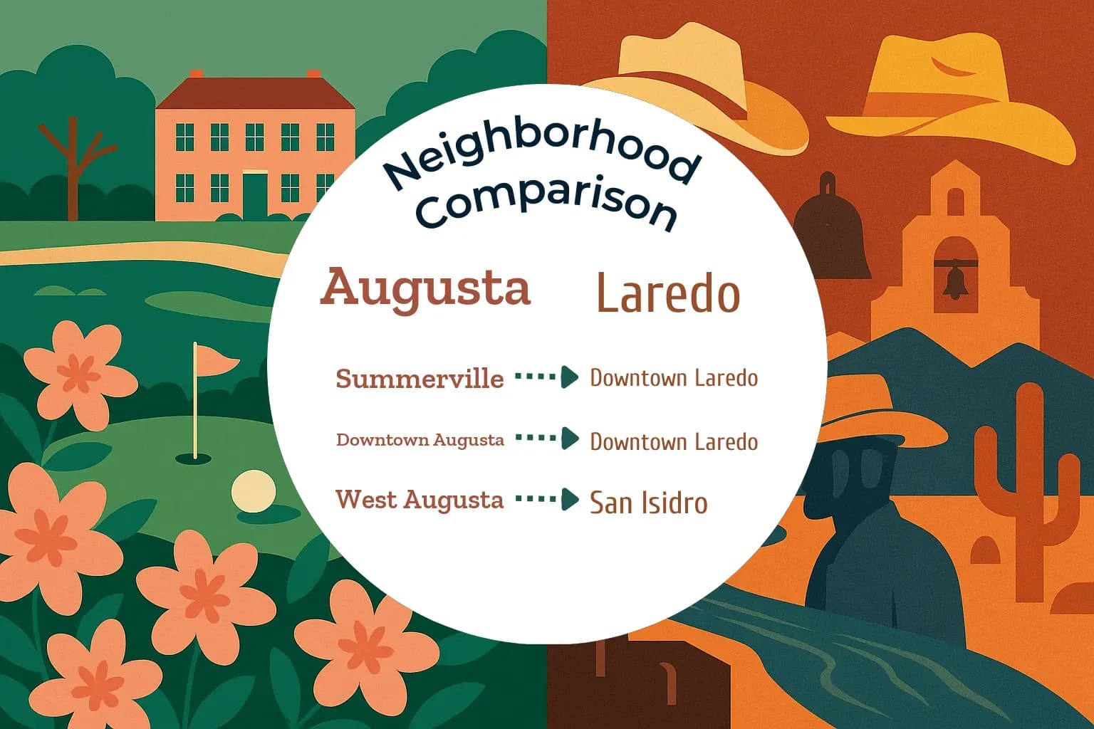 Augusta vs Laredo Neighborhood Comparison