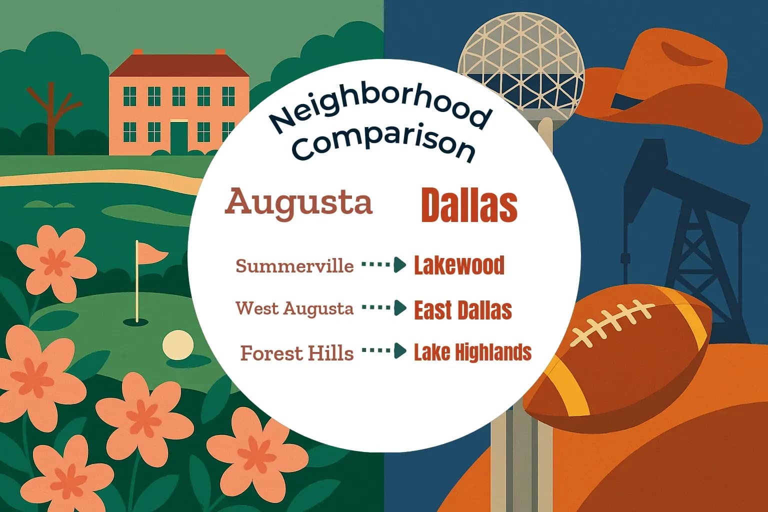 Augusta vs Dallas Neighborhood Comparison