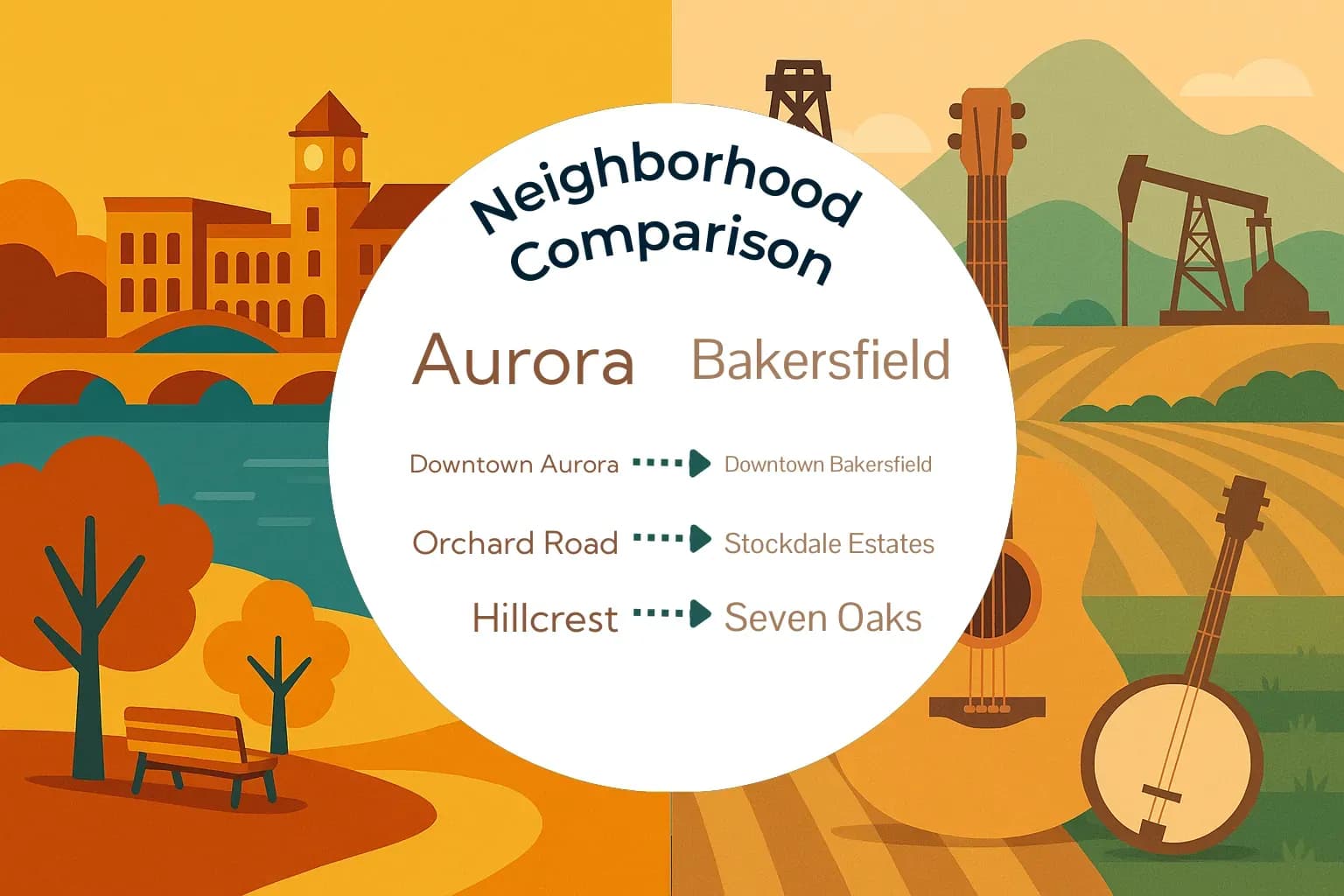 Aurora vs Bakersfield Neighborhood Comparison