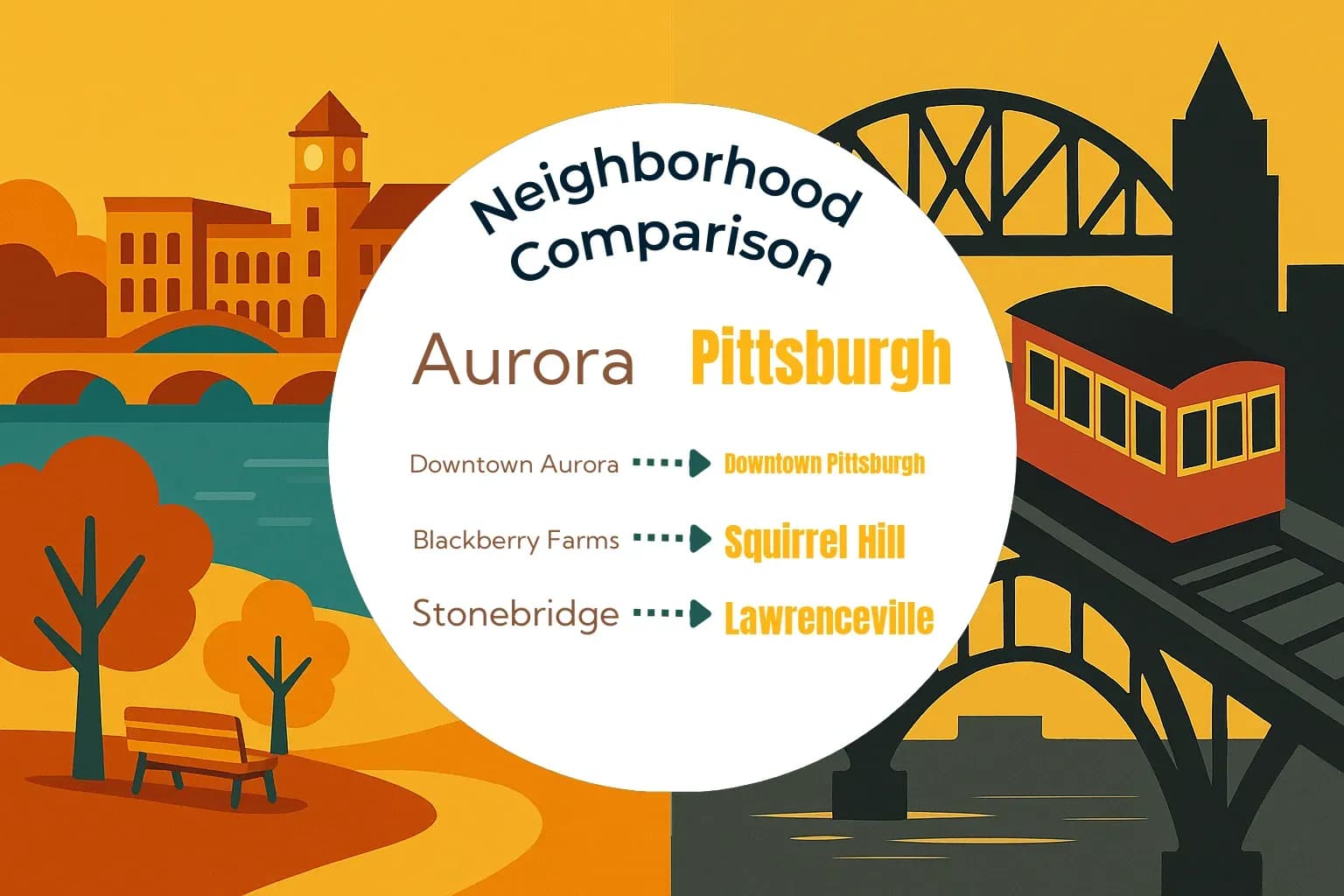 Aurora vs Pittsburgh Neighborhood Comparison