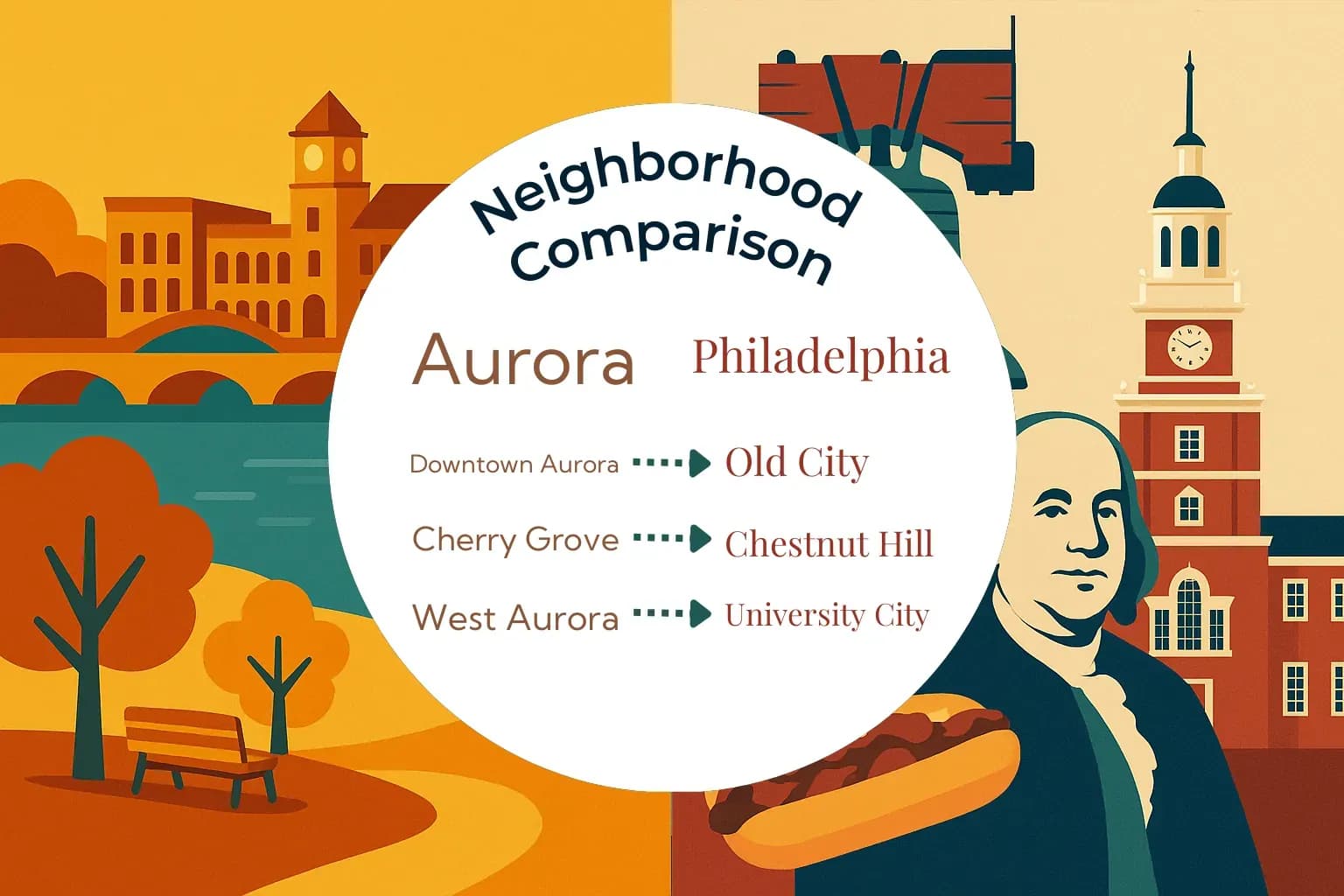Aurora vs Philadelphia Neighborhood Comparison