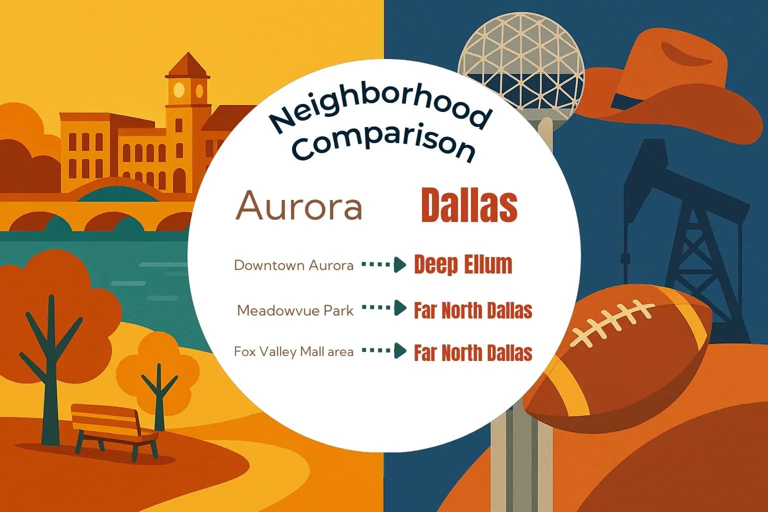 Aurora vs Dallas Neighborhood Comparison
