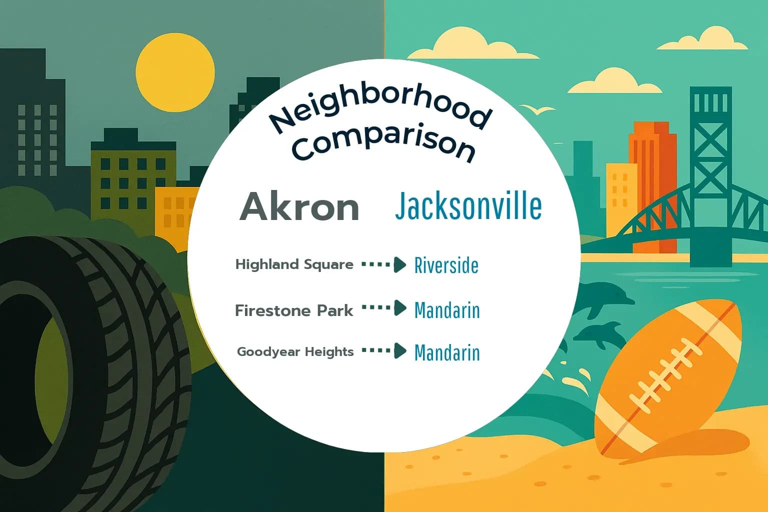 Akron vs Jacksonville Neighborhood Comparison