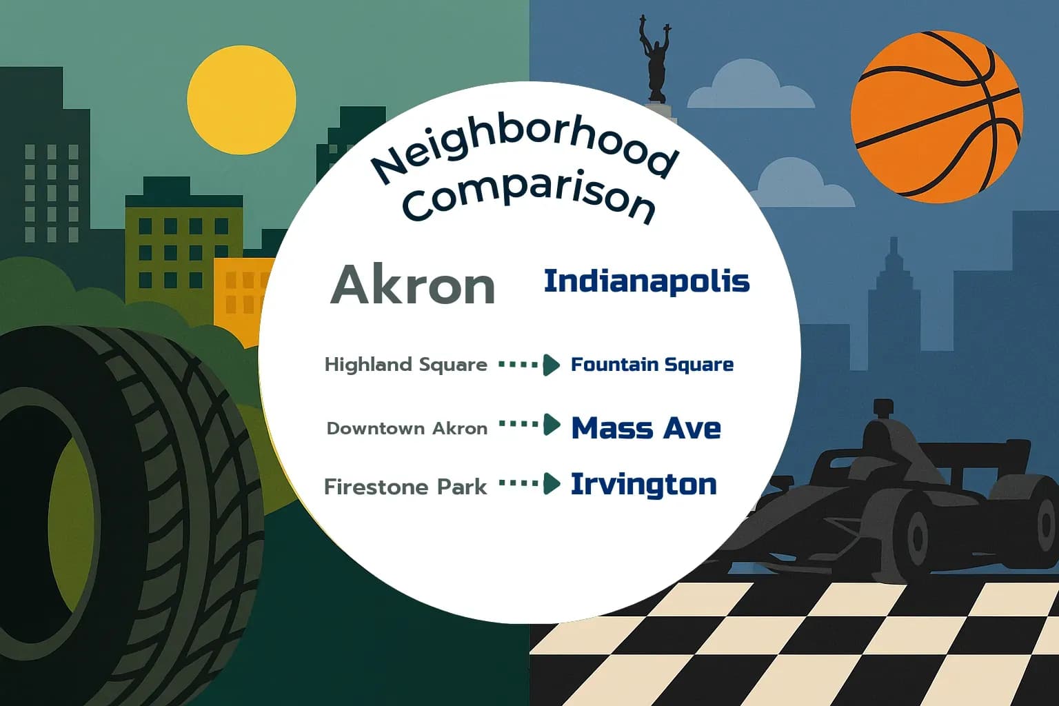 Akron vs Indianapolis Neighborhood Comparison