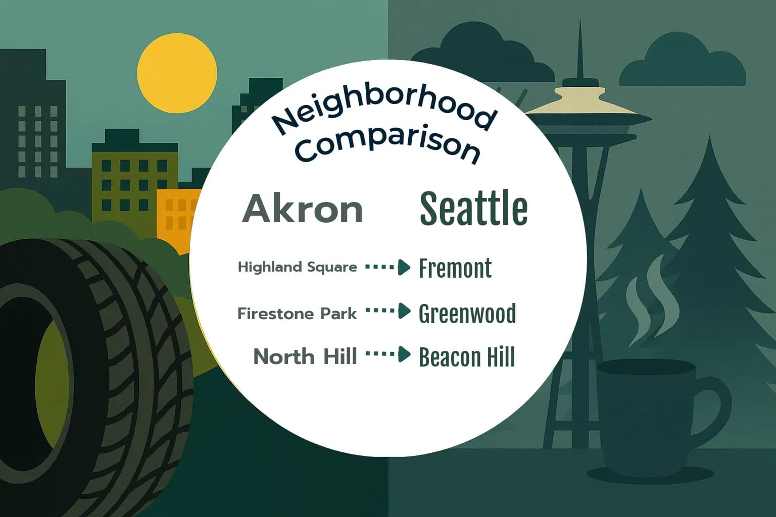 Akron vs Seattle Neighborhood Comparison