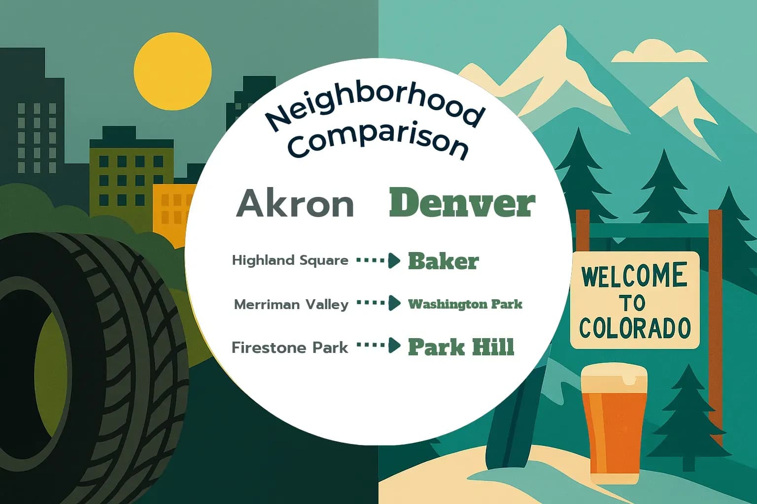 Akron vs Denver Neighborhood Comparison