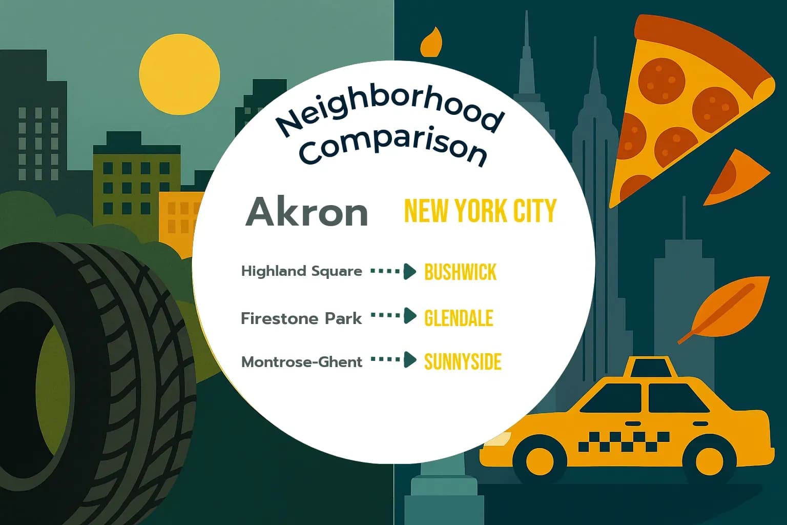 Akron vs New York City Neighborhood Comparison
