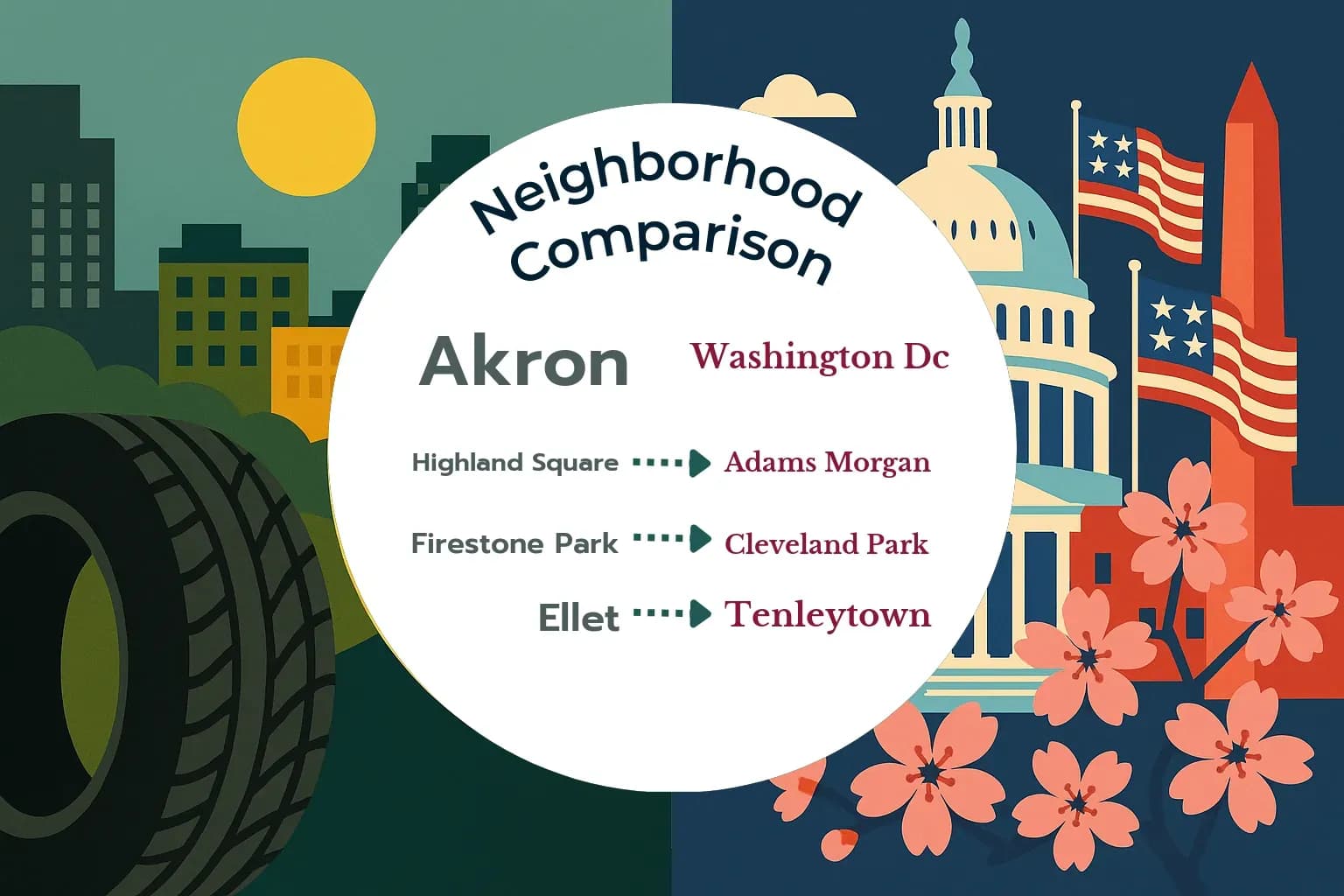 Akron vs Washington DC Neighborhood Comparison