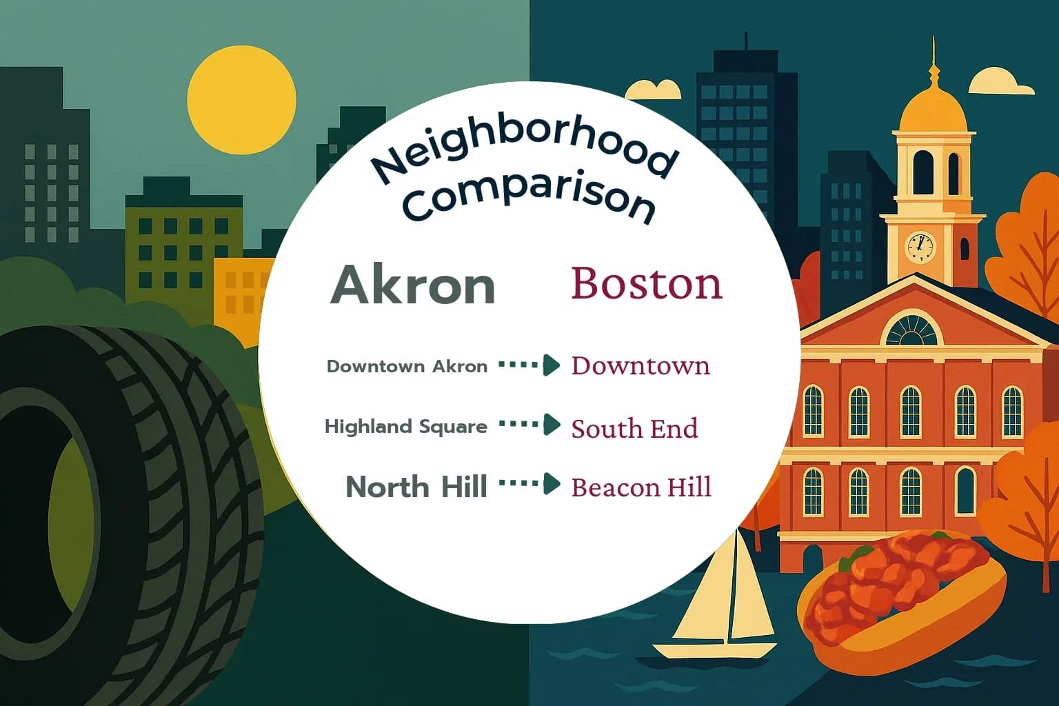 Akron vs Boston Neighborhood Comparison