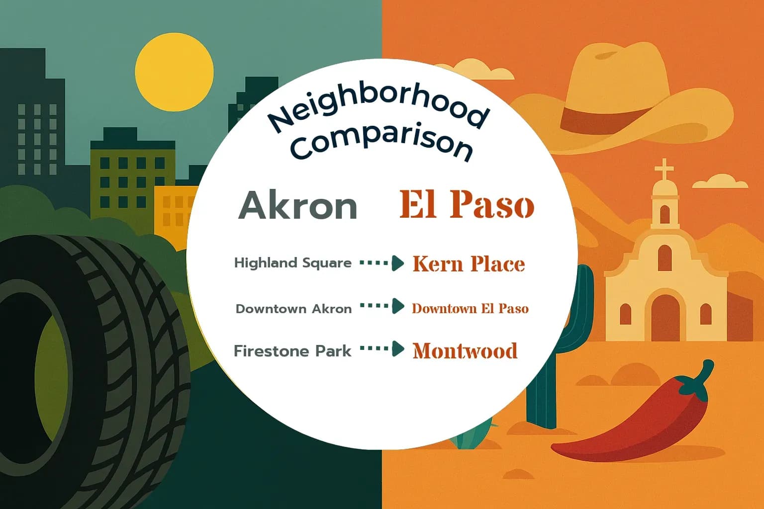 Akron vs El Paso Neighborhood Comparison