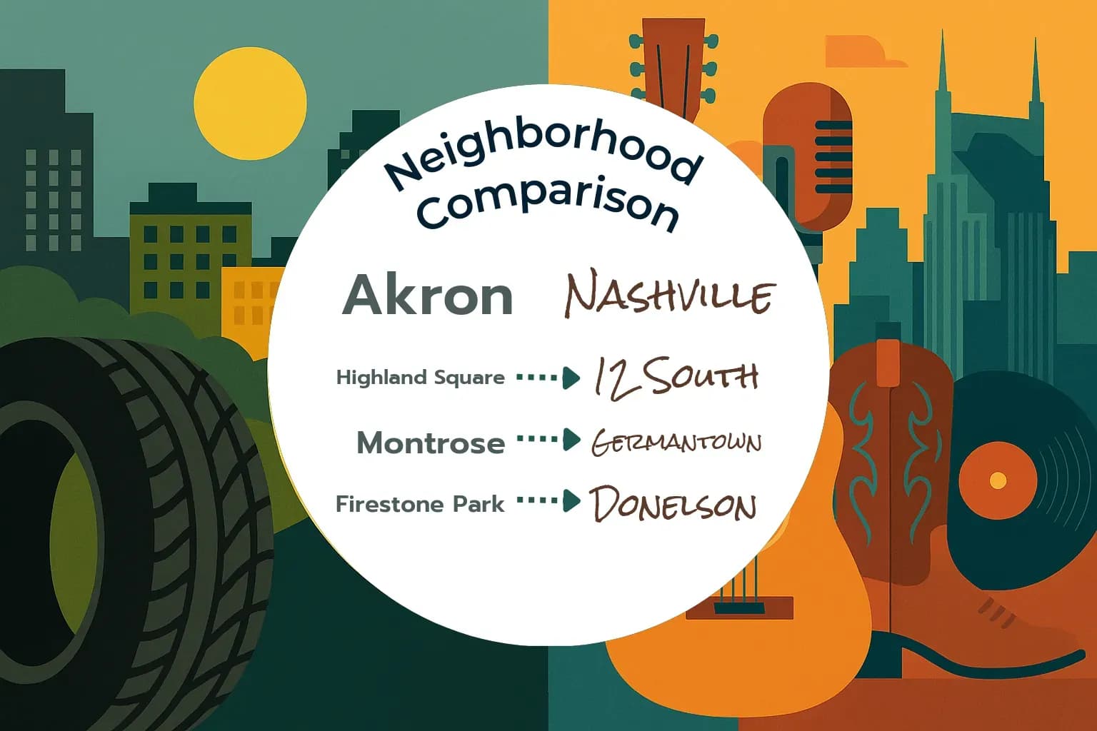 Akron vs Nashville Neighborhood Comparison