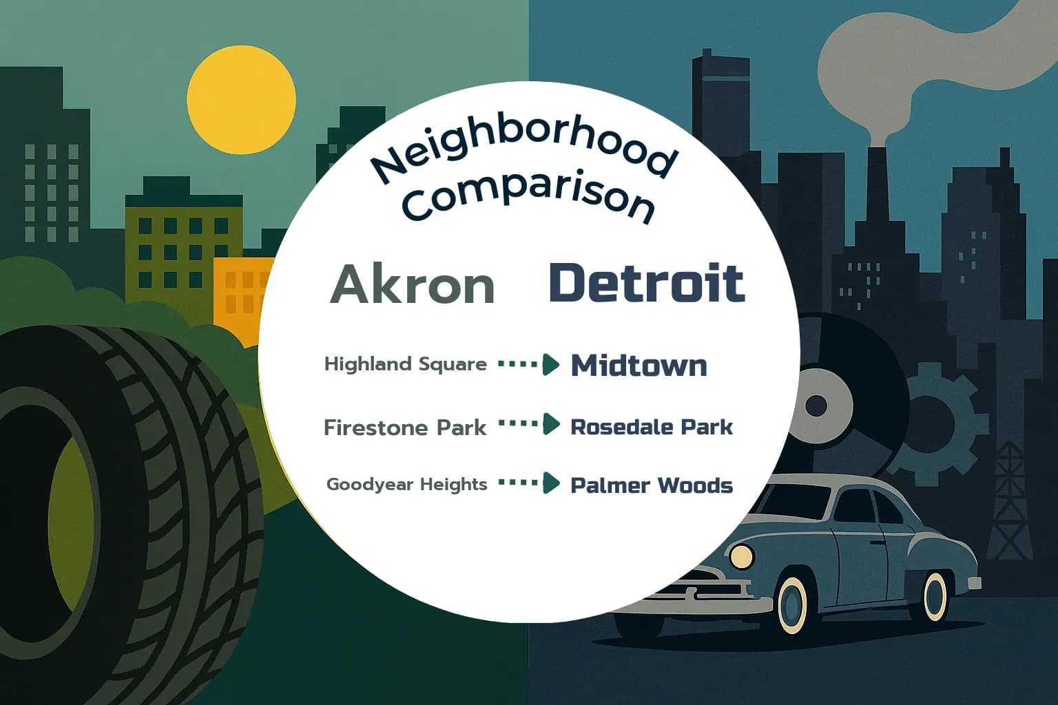 Akron vs Detroit Neighborhood Comparison