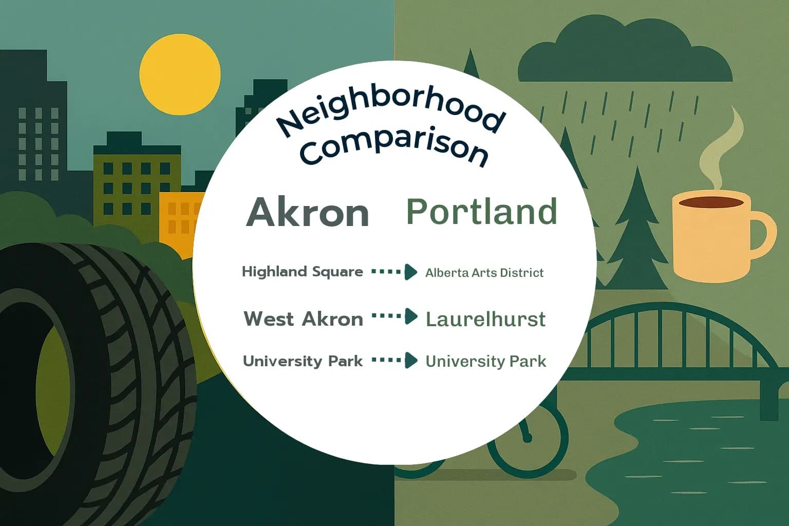 Akron vs Portland Neighborhood Comparison