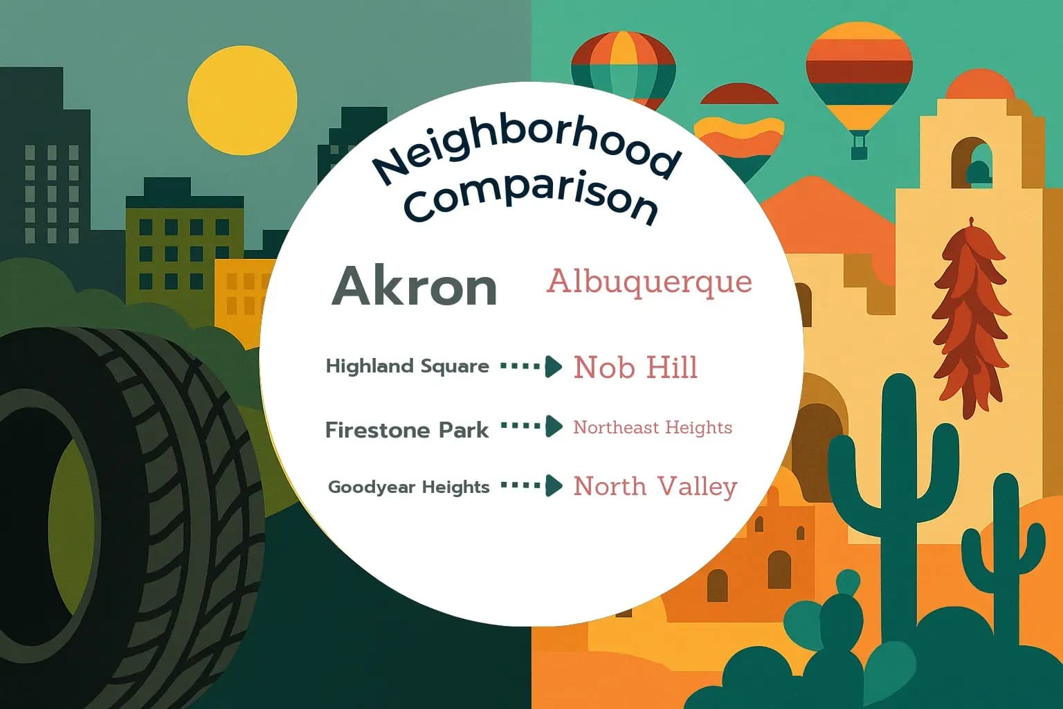 Akron vs Albuquerque Neighborhood Comparison