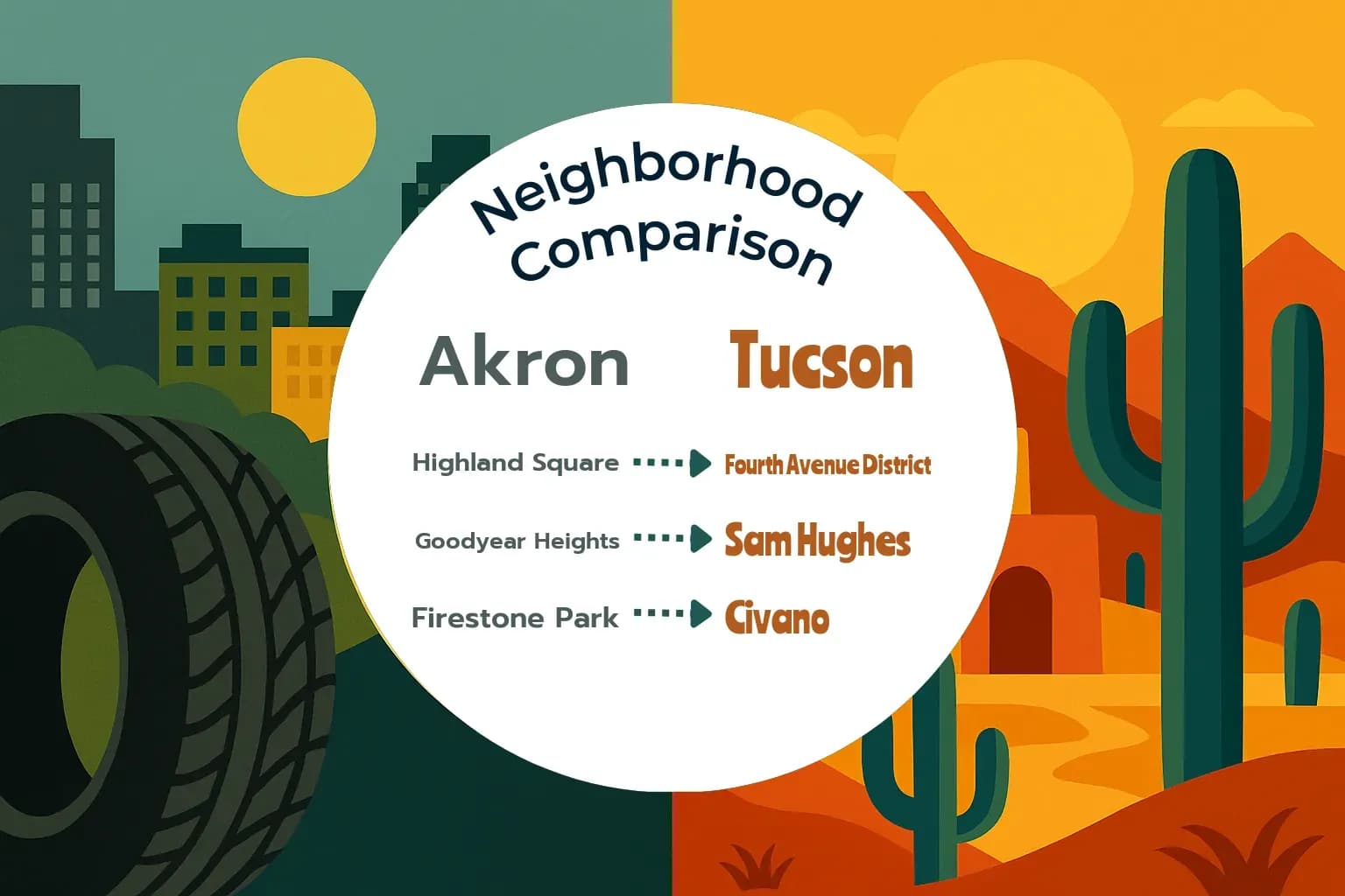 Akron vs Tucson Neighborhood Comparison