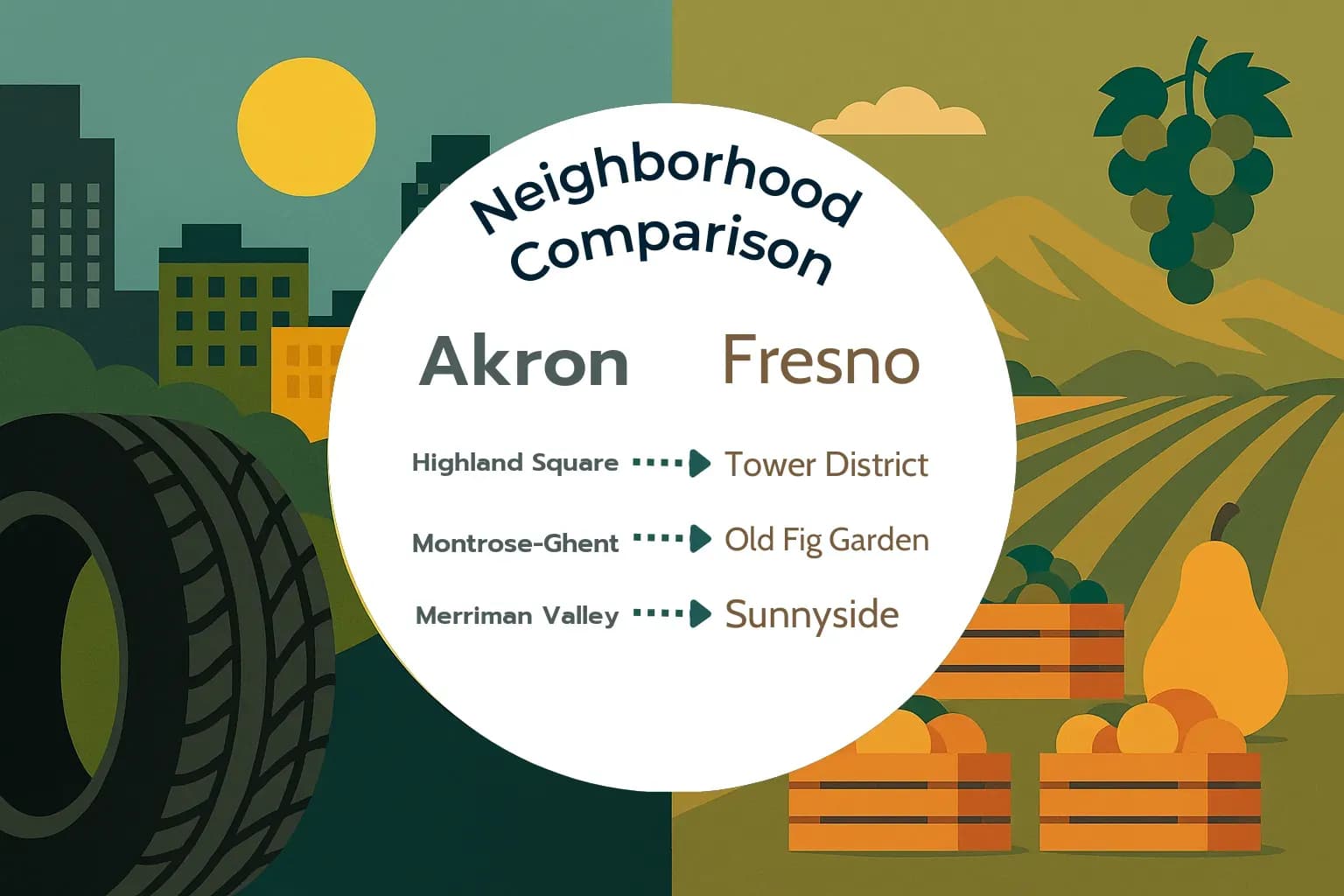 Akron vs Fresno Neighborhood Comparison