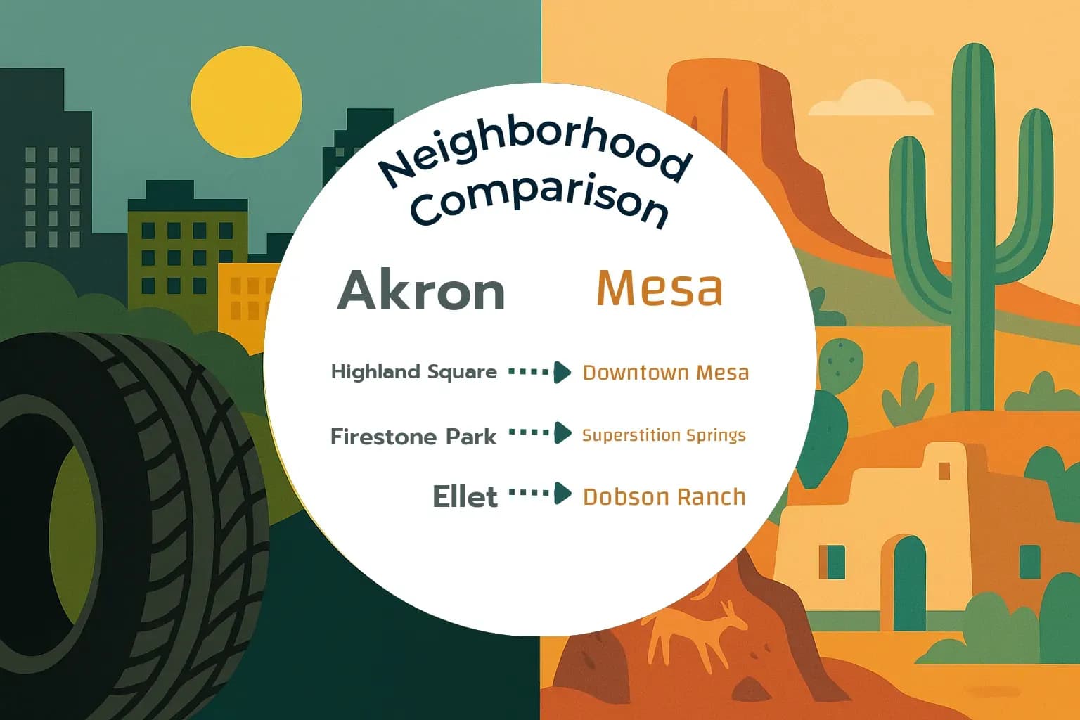 Akron vs Mesa Neighborhood Comparison