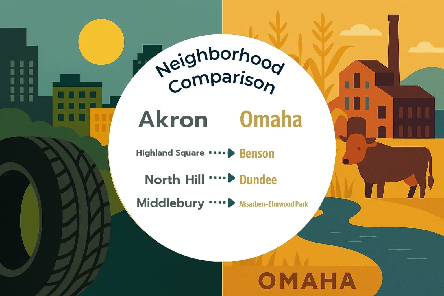 Akron vs Omaha Neighborhood Comparison
