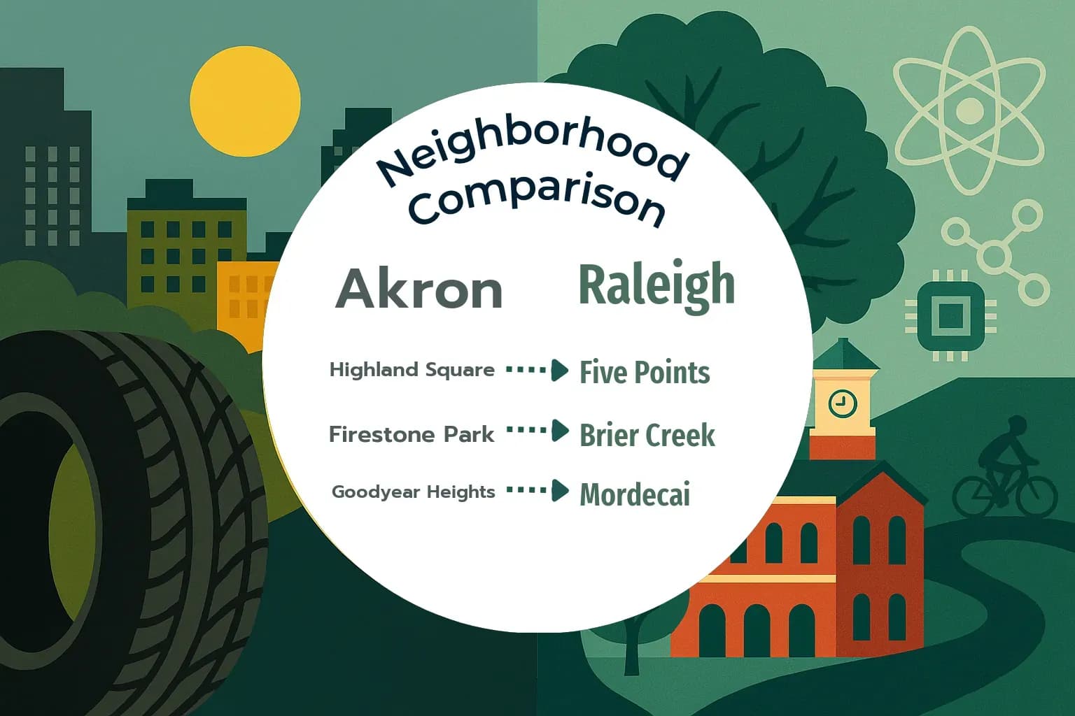 Akron vs Raleigh Neighborhood Comparison
