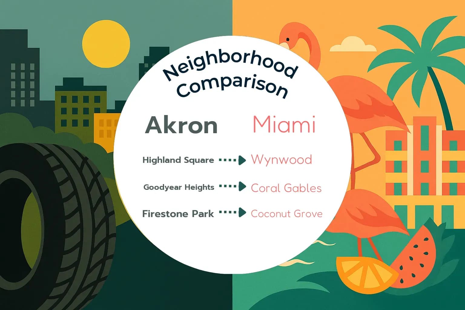 Akron vs Miami Neighborhood Comparison