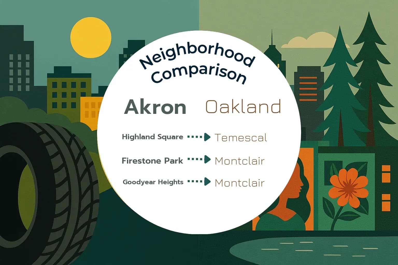 Akron vs Oakland Neighborhood Comparison
