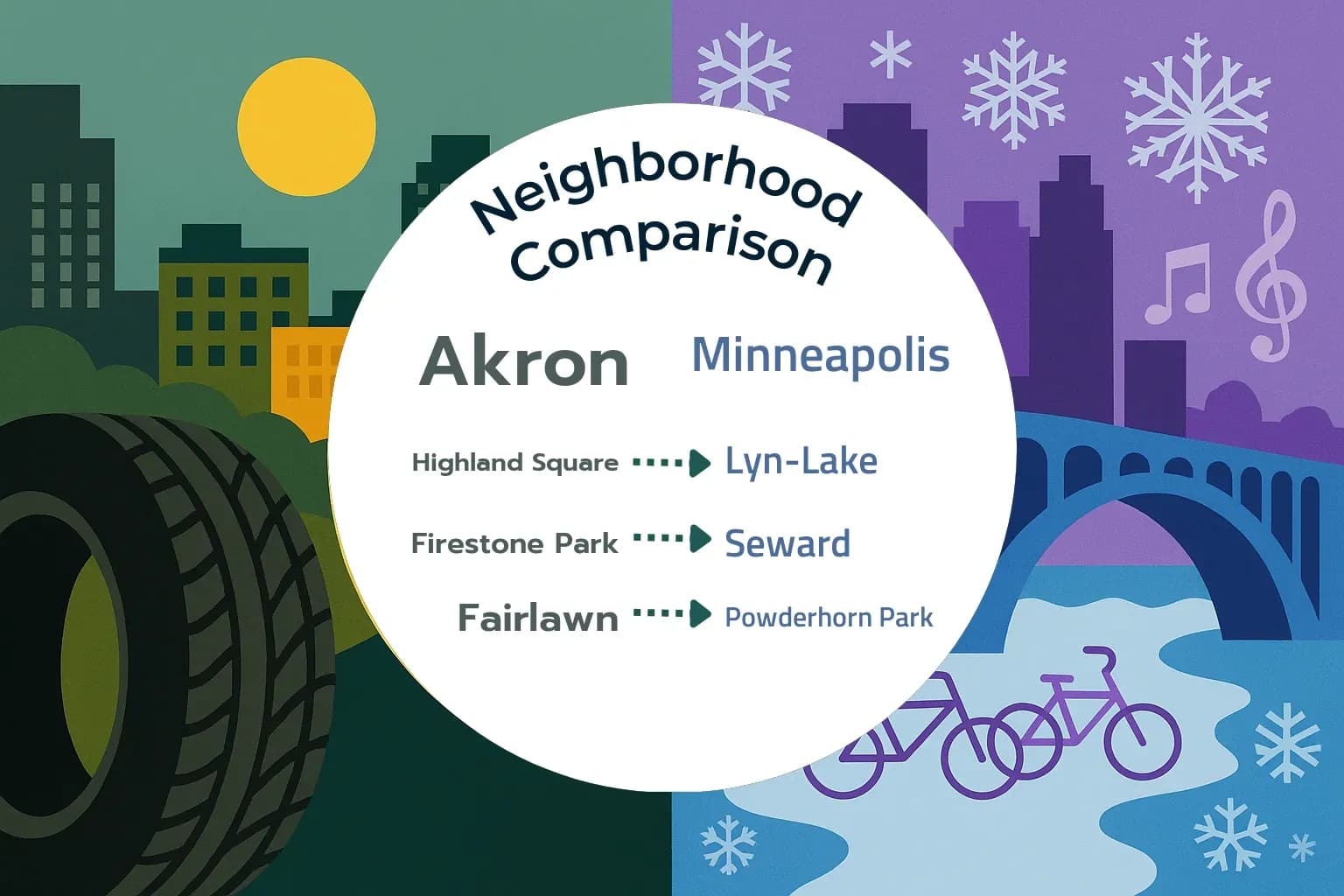 Akron vs Minneapolis Neighborhood Comparison