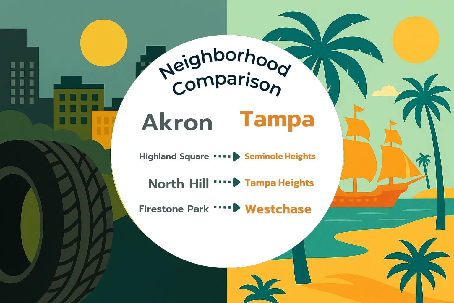 Akron vs Tampa Neighborhood Comparison