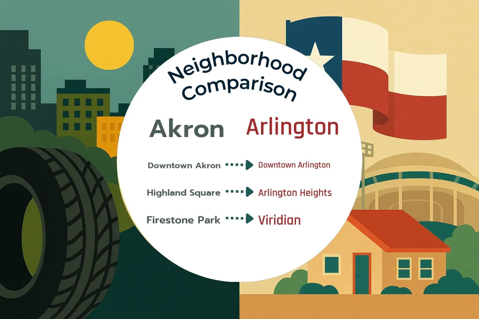 Akron vs Arlington Neighborhood Comparison